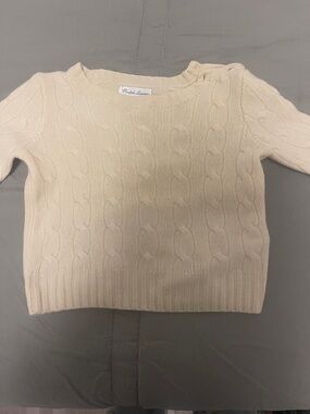 Ralph Lauren Ivory Cable-Knit Crew Sweater